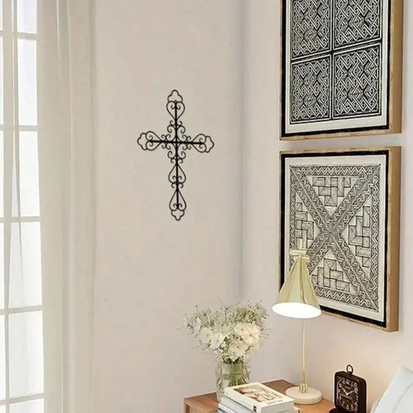 CIFbuy Metal Baked Paint Hollowed Cross Wall Art Christian Religious Home Decor - TikTok, Temu Pickup