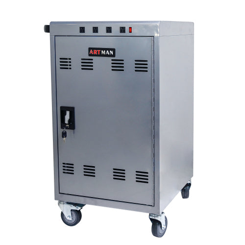 Mobile Charging Cart And Cabinet For Tablets Laptops 35-Device B30PLUS -Silver
