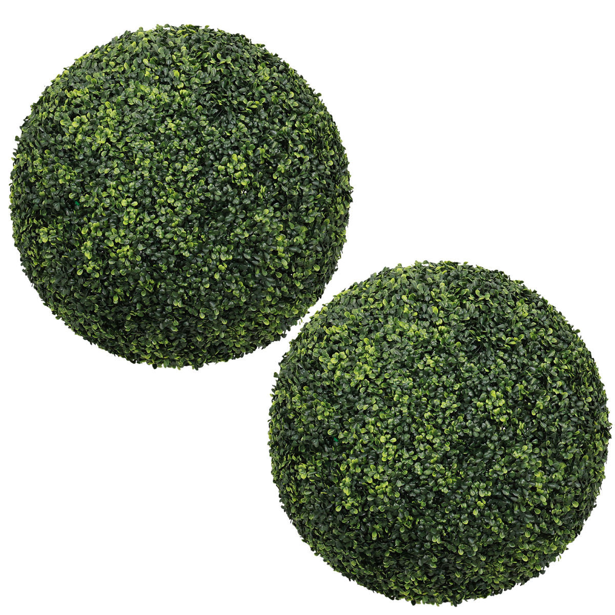 22.4IN dark Artificial Topiary Balls Outdoor Faux Boxwood Large Decorative Green Spheres for Garden Front Porch Patio Planter Decoration, 2pcs/set