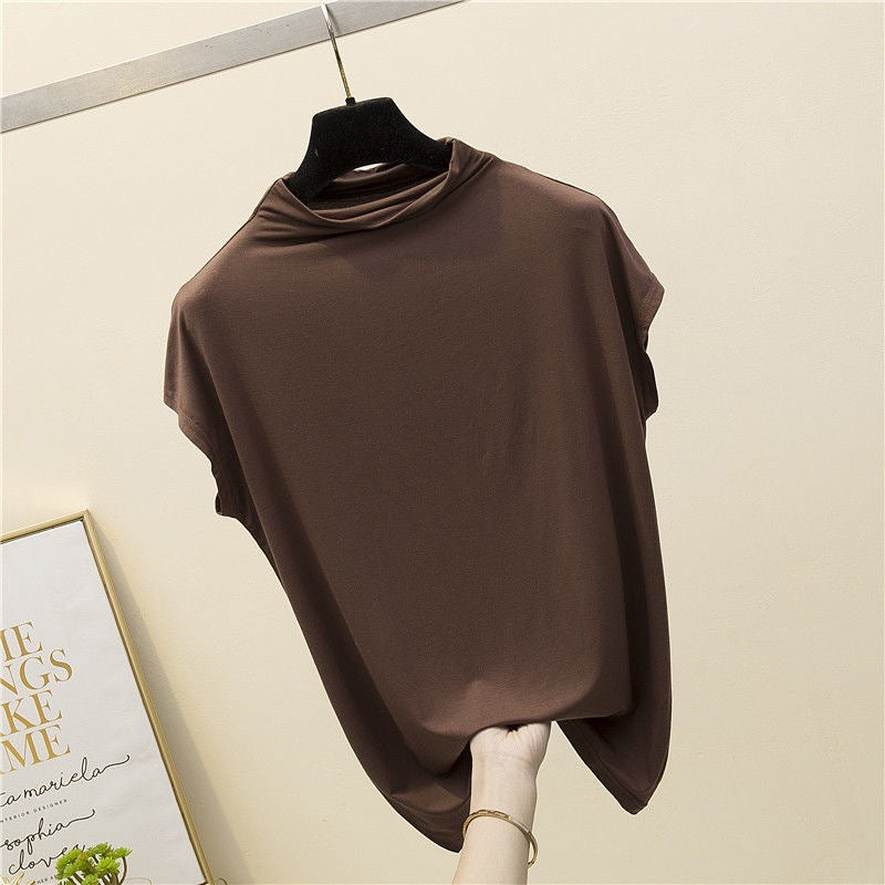 Womens Summer New Half-Neck Slimming Vest Sleeveless Top