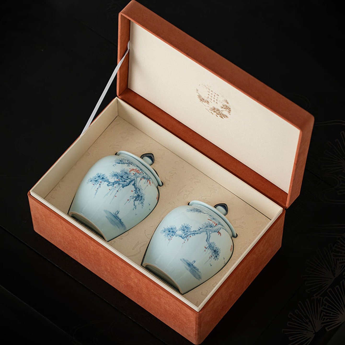 New Style Ceramic Tea Caddy High-End Storage Sealed Double-Can Empty Gift Box