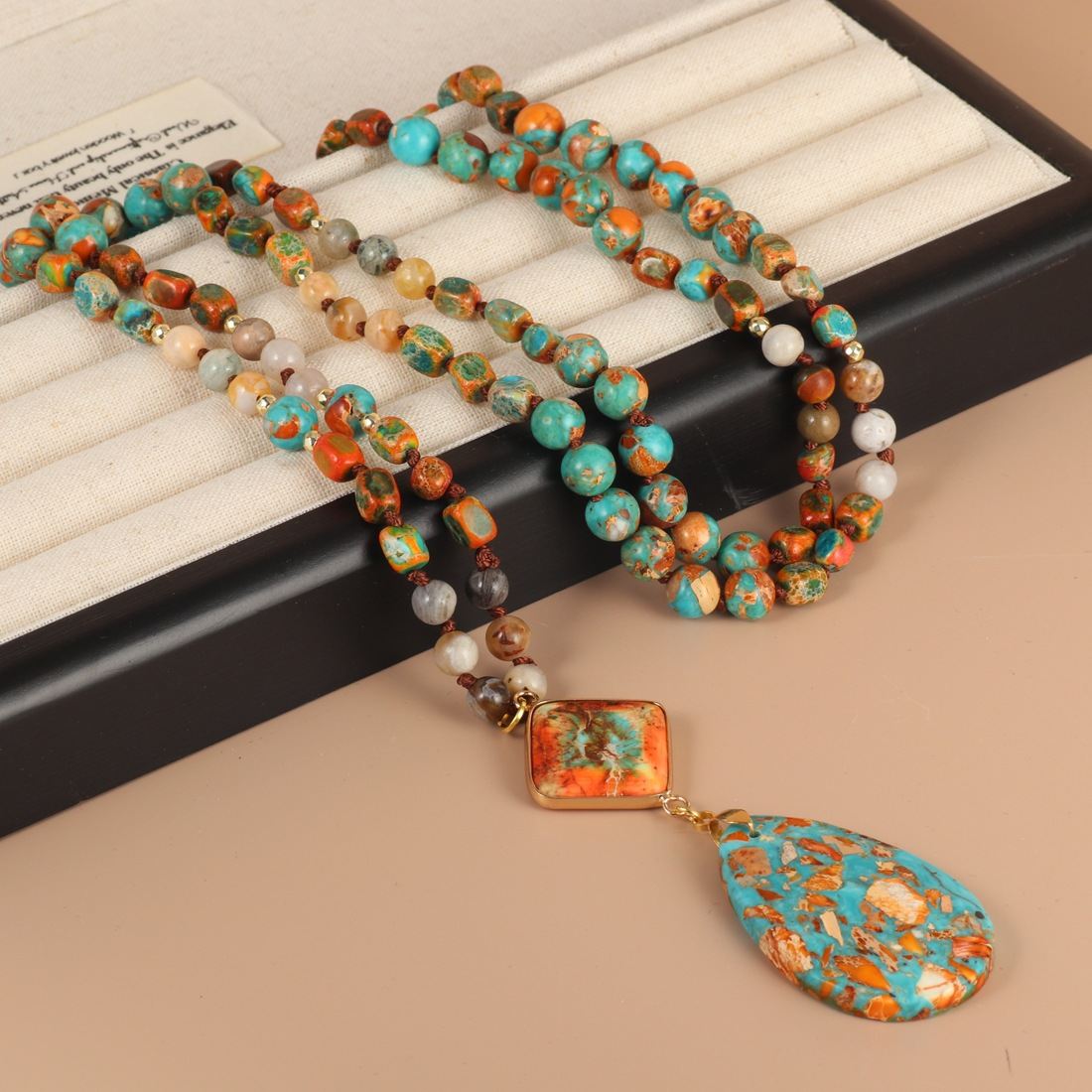 Water Drop Pendant Tassel Necklace Yoga