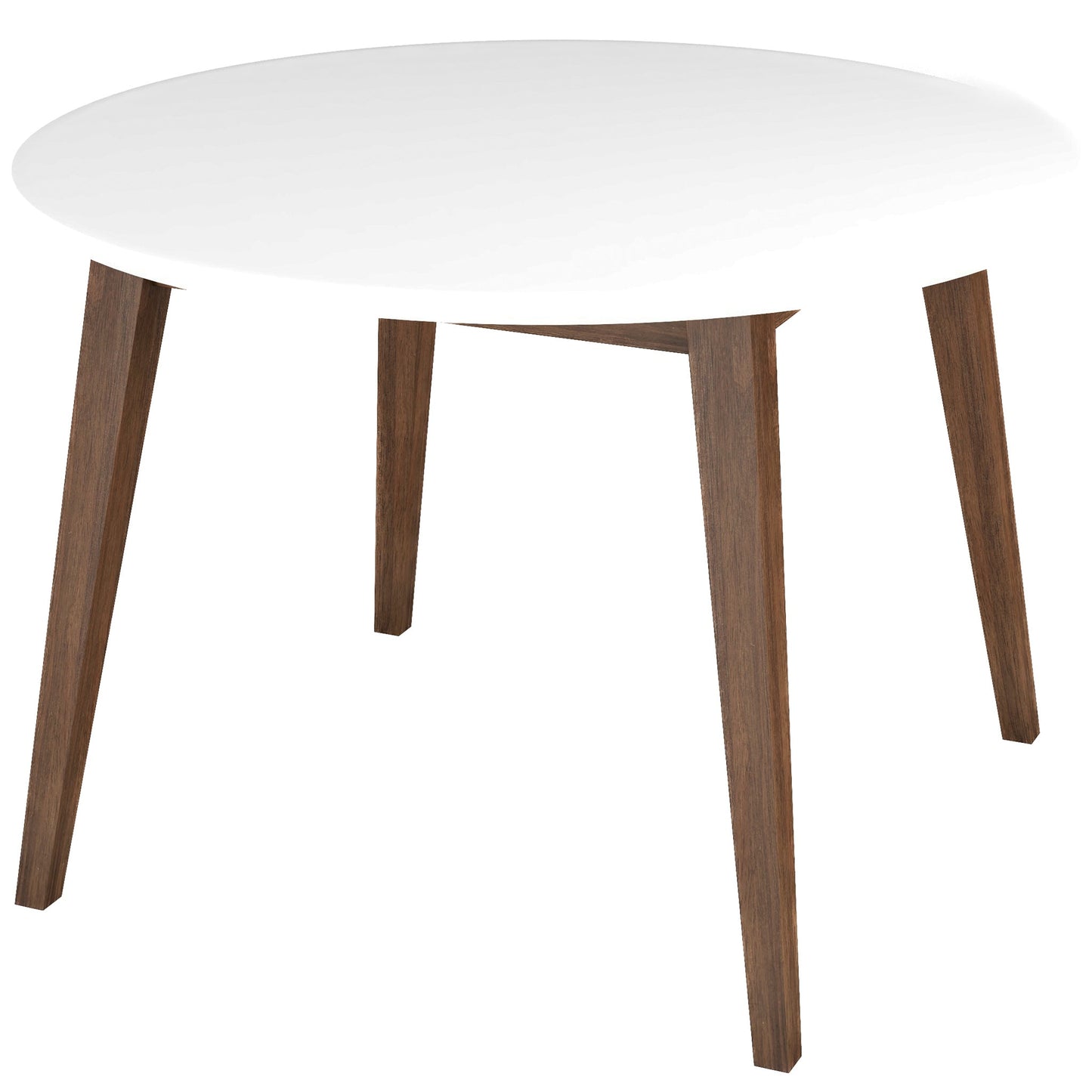 Minimalist Mid Century Modern White Top Dining Table With Solid Wood Legs And MDF Tabletop 39.4 For Kitchen, Dining Room, Dinette, Breakfast