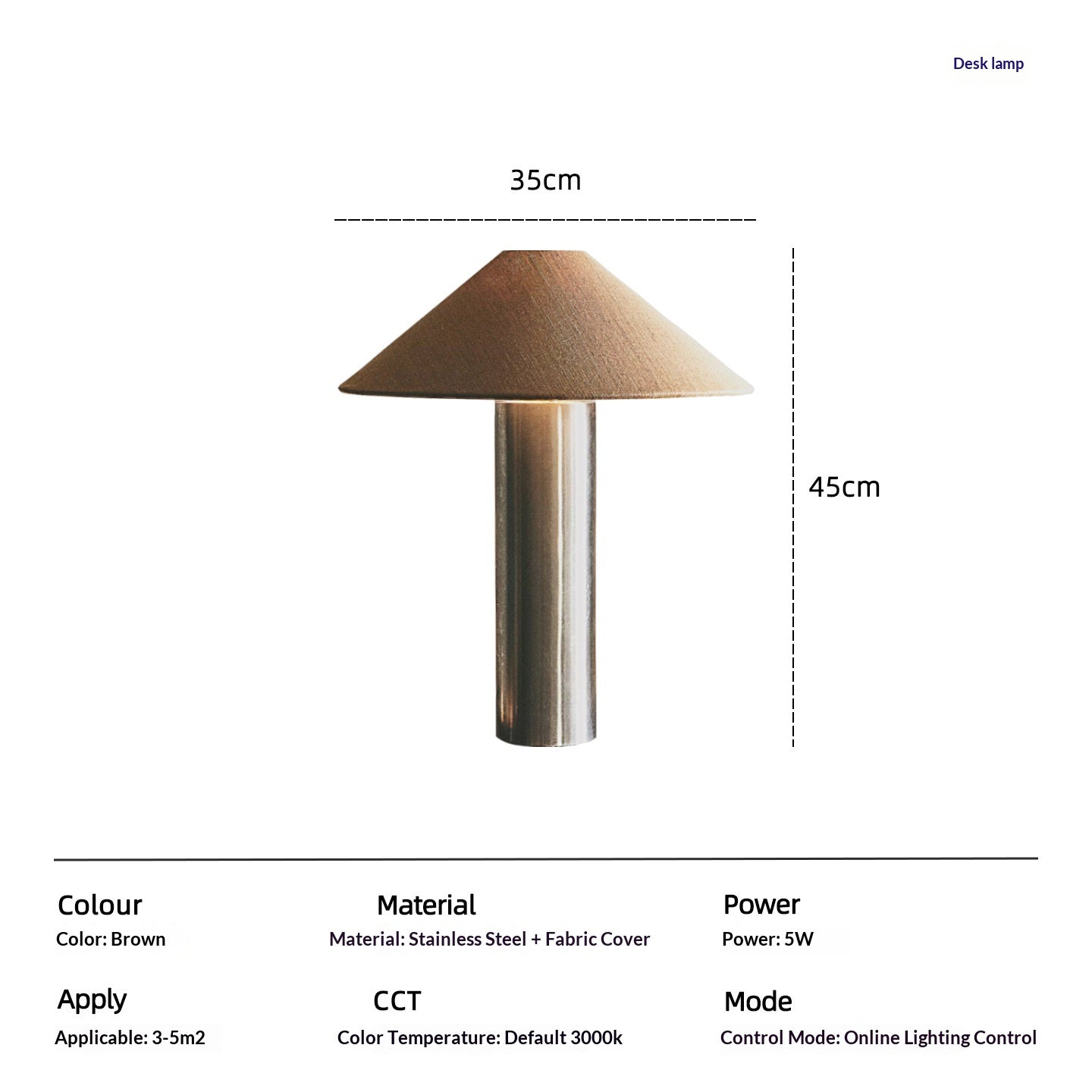 Conical Shaped Table Lamp For Living Room Mid Century Style Hotel Decor