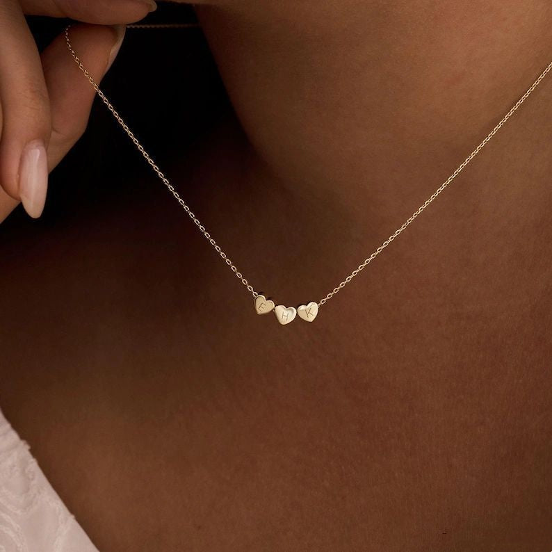 Huailang Korean Girl LOVE Three-Heart Pendant Necklace In European And American Style