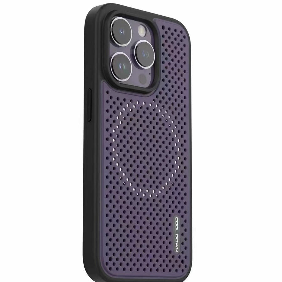 Cooling Grid Phone Case Magnetic Metal Soft Shell