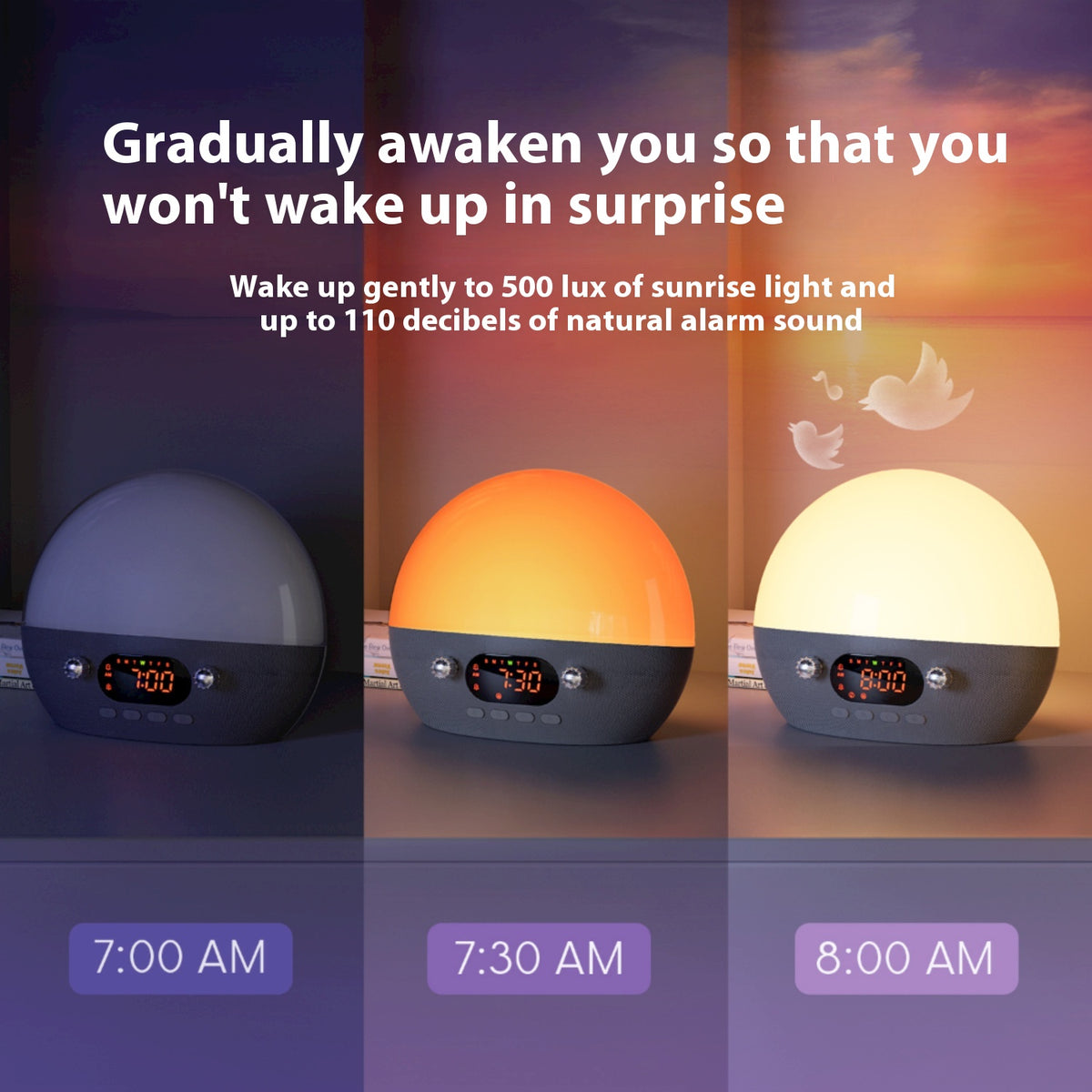 Simulated Sunrise Atmosphere Bluetooth Music Smart Night Light