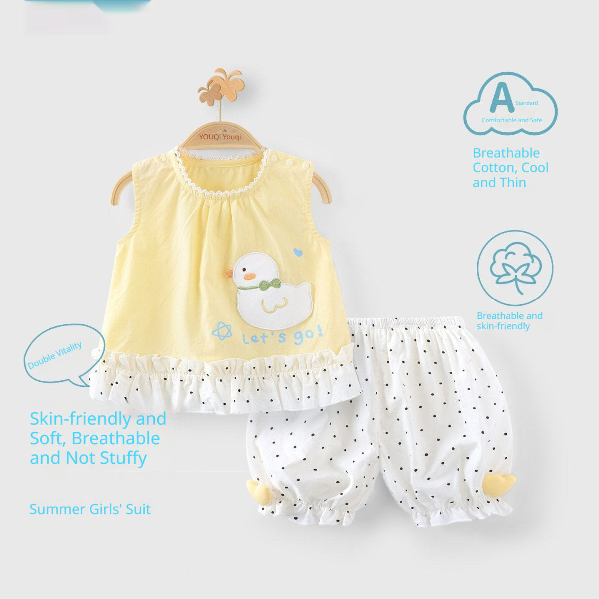 Girls Home Wear Thin And Breathable Pajamas