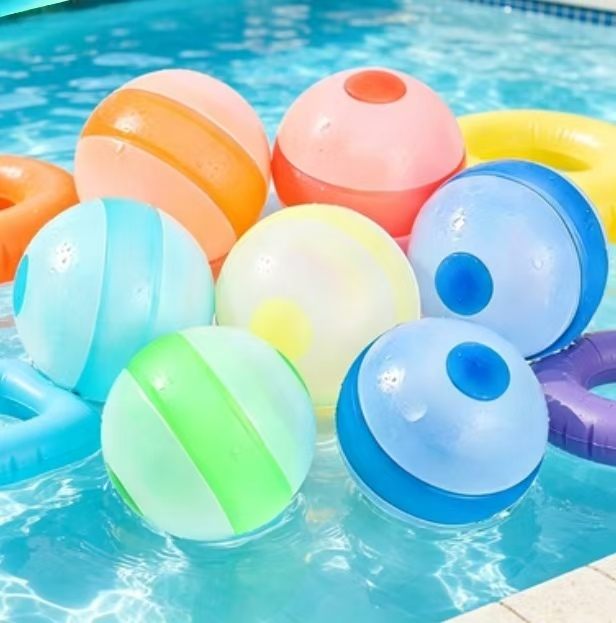 6 Pack Reusable Silicone Water Ball, Non-Magnetic Quick Fill Water Bomb Balls, Summer Pool Party Water Game Toys For Kids & Adults