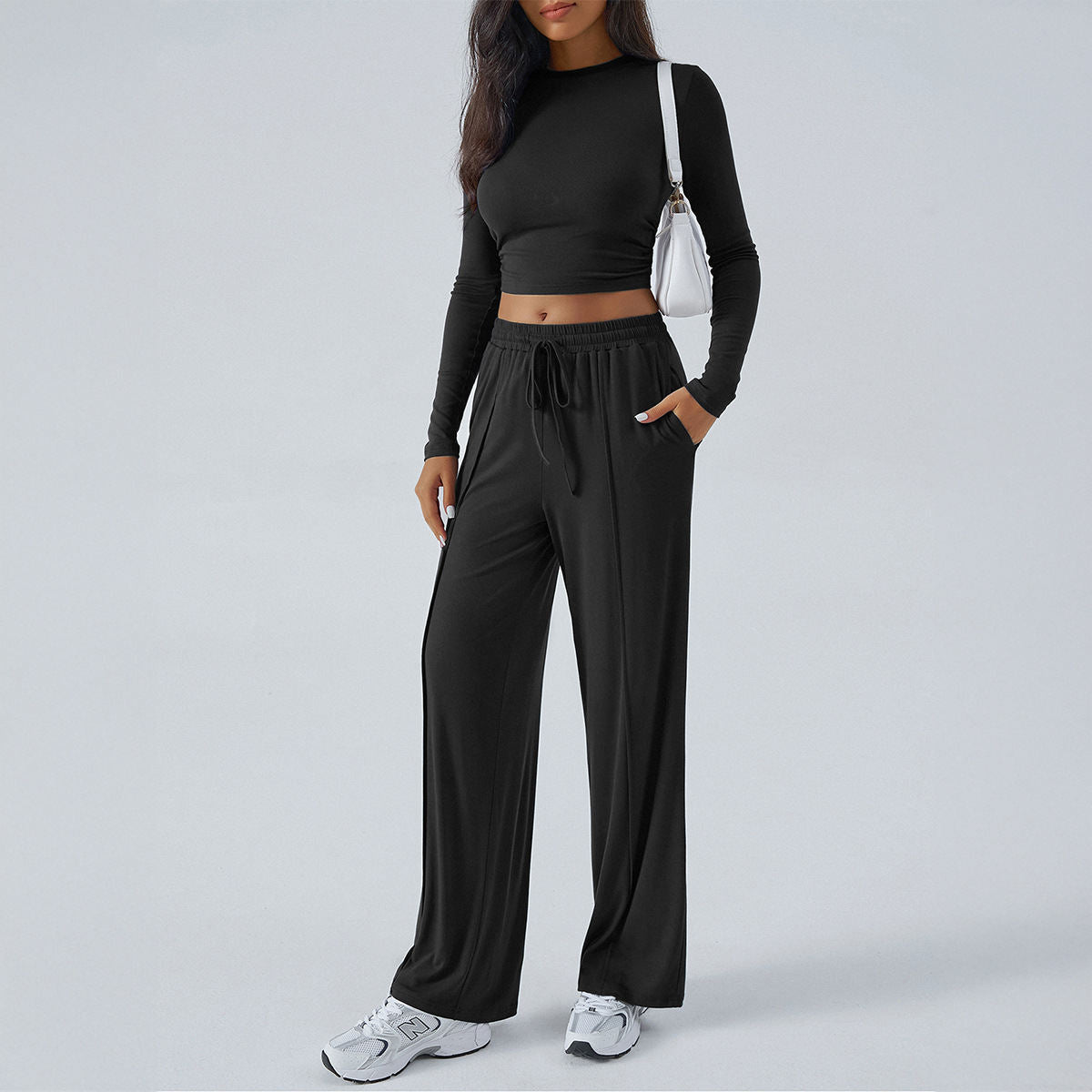 European And American Yoga Sports Long Sleeve Inner Wear Trousers Suit Women