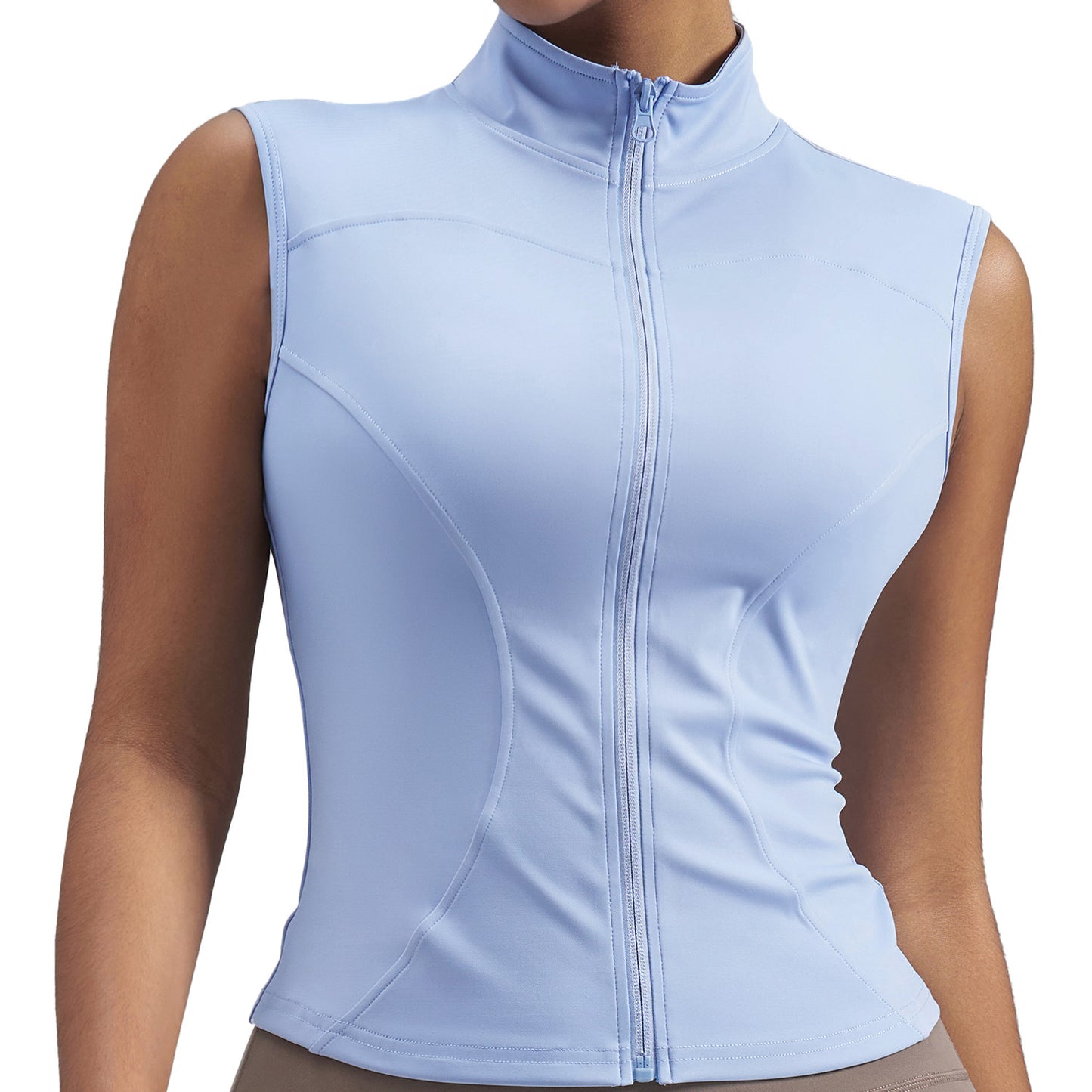 New Womens Stand-collar Sleeveless Jacket