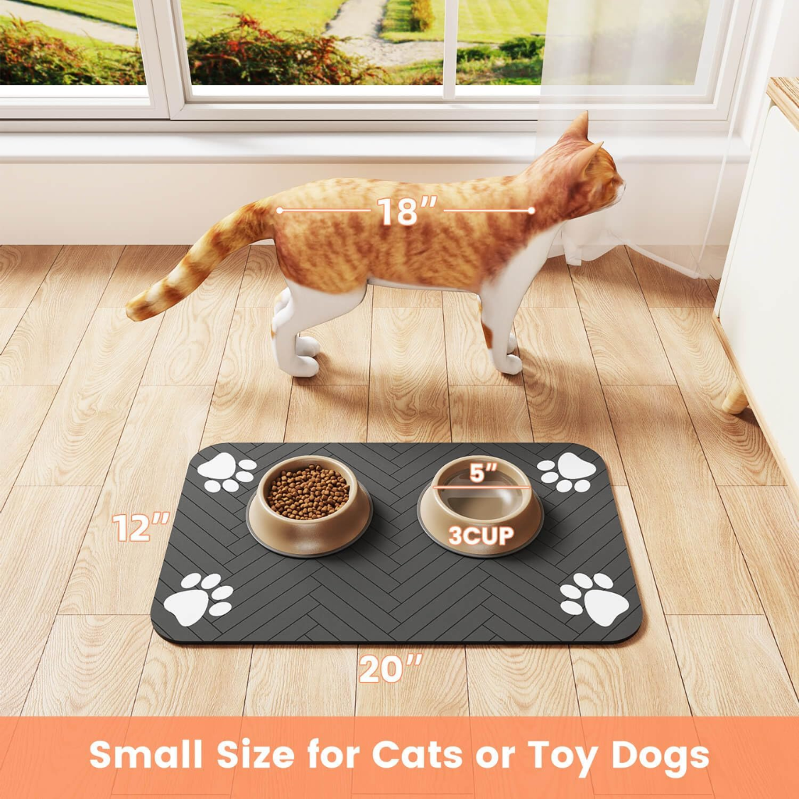 Pet Feeding Mat Absorbent Pet Placemat For Food And Water Bowl With Waterproof Rubber Backing Quick Dry Water Dispenser Mat For Dog And Cat