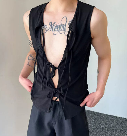 Abstinence Style Slim Fit Internet Celebrity Vest Men's Korean Version Trend