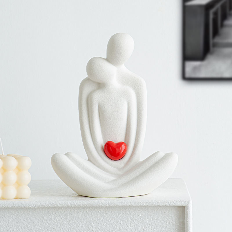 Yoga Couple Ceramic Decoration Nordic Light Luxury White Porcelain
