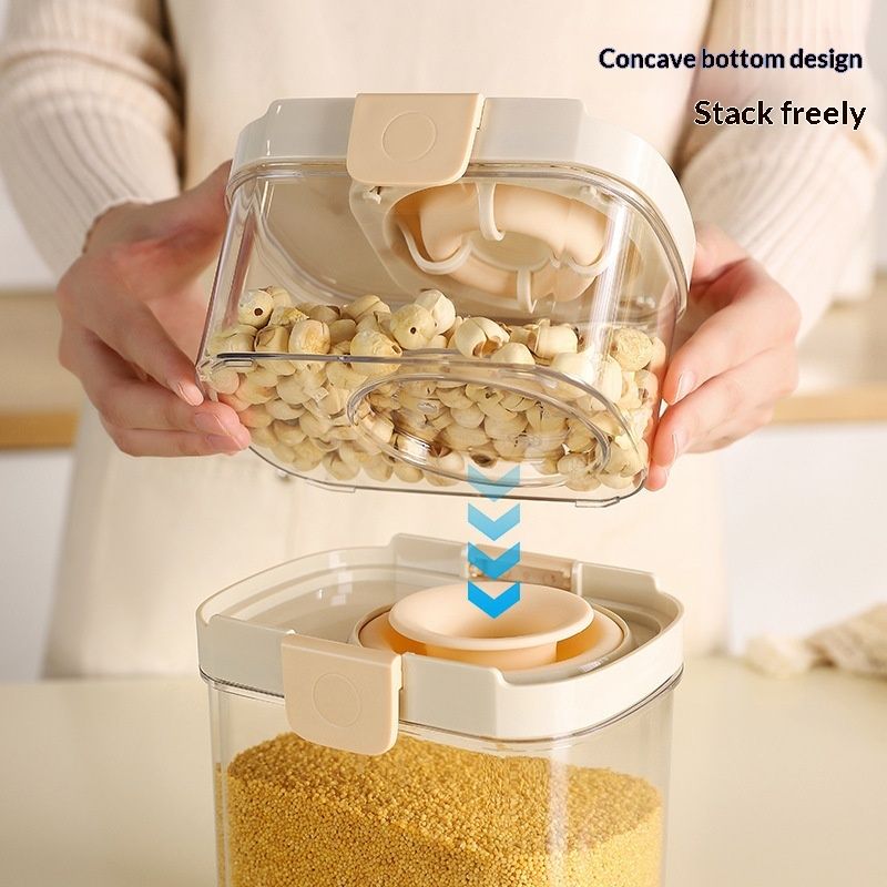 Lid-free Kitchen Storage Jar For Whole Grains And Cereals