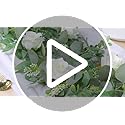 2 Pack 13Ft Artificial Spring Eucalyptus Flower Garland with White Roses, Fake Flower Greenery Floral Green Garland Vines ...