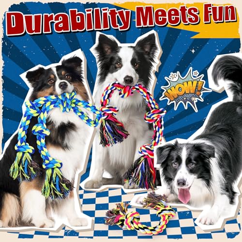 Forfon Tough & Strong Dog Toy for Aggressive Chewers – Tough Chew Toys for Large Dogs, Ideal for Tug-of-War & Teeth Cleani...