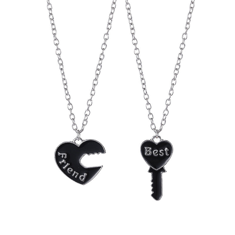 Creative Love Key Best Friend Stitching Pendant Clavicle Chain