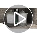 Ronasip Qtip Holder & Cotton Pad Dispenser, Bathroom Organizer and Storage Canisters, 16oz Glass Apothecary Jars for Kitch...