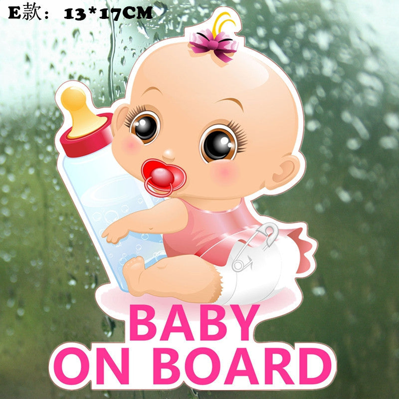 Cross-border Exclusive Sale Baby On Board Bumper Stickers Baby Baby Princess Feeding Bottle Car Reflective Stickers B033