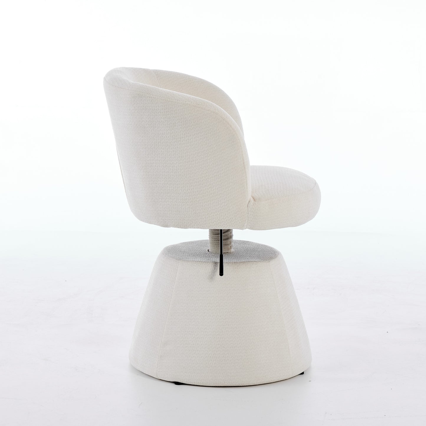 Adjustable Height 360 Swivel Bar Stool, Modern Chenille Upholstered Round Dining Chair, Ergonomic Accent Vanity Chair For Bedroom,Kitchen Island & Pub, Single Pack, Cream & Beige Color,SW1878BG