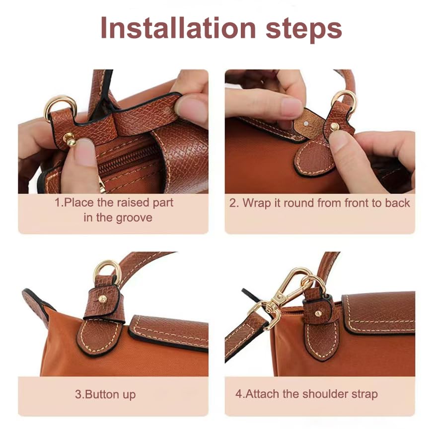 YESIKIMI Single Handle Conversion Set Compatible With Longchamp Mini Pouch Real Leather Free Punching