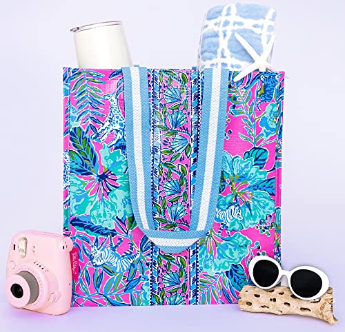 Lilly Pulitzer Market Shopper Bag, Reusable Grocery Tote, Shoulder Bag for Produce or Travel | for Produce, for Travel