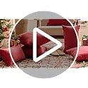Home Brilliant Burlap Pillow Covers Set of 4 Lined Linen Square Throw Pillow Case Cushion Covers for Sofa Couch Bench Livi...