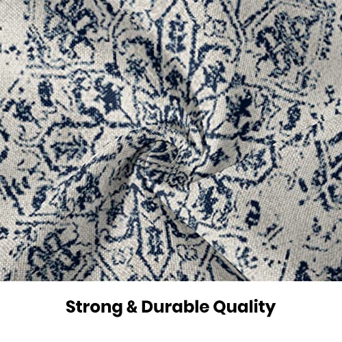 Gohdiwh Boho Pillow Covers 16x16 Set of 2, Ethnic Design Decorative Throw Pillows Linen Blue Carpet Pattern Farmhouse Cush...