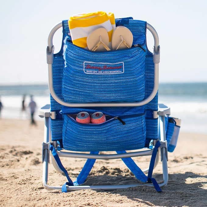 Tommy Bahama Backpack Cooler Beach Chairs - Blue Marlin