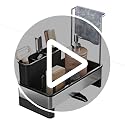 SOVGIZF Sponge Holder for Kitchen Sink,Sink Caddy Organizer with Removable Brush Holder,Kitchen Countertop Soap Dispenser ...