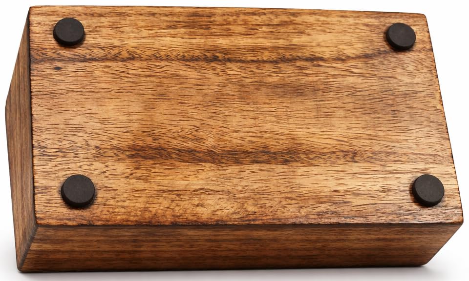 Rustic Wooden Memories Keepsake Box (8x5x3in) | Decorative Celestial Witchy Box For Alchemy, Tarot Card, Apothecary, Alta...