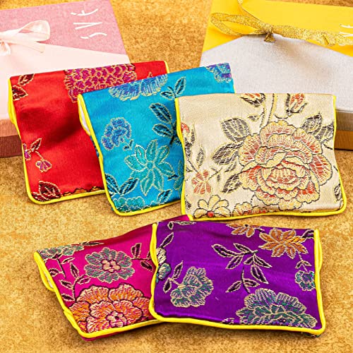 OceeK Travel Jewelry Case,Jewelry Silk Purse Pouch Gift Case, for Women Teen Girl Gifts,Color,15 Pack,Small