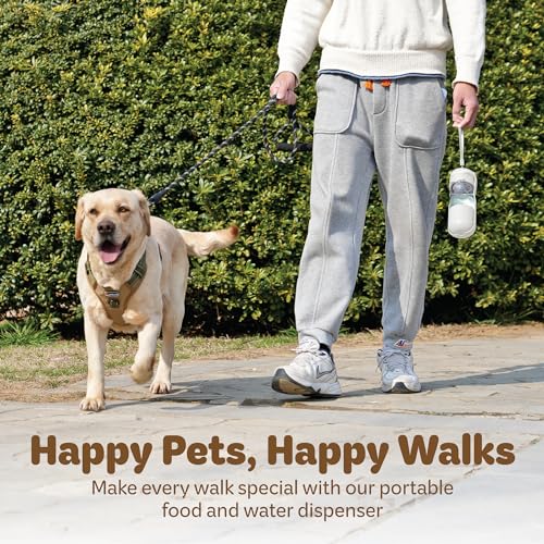 Desired Things Portable Pet Food and Water Dispenser, 2 in 1 Cat & Small Dog Water Bottle & Food Container, Lightweight, B...