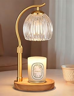 Candle Warmer Lamp with Timer & Dimmer, Adjustable Height Flower Wax Melt Warmer, Cozy Home Decor, House Warming Gifts,Vin...