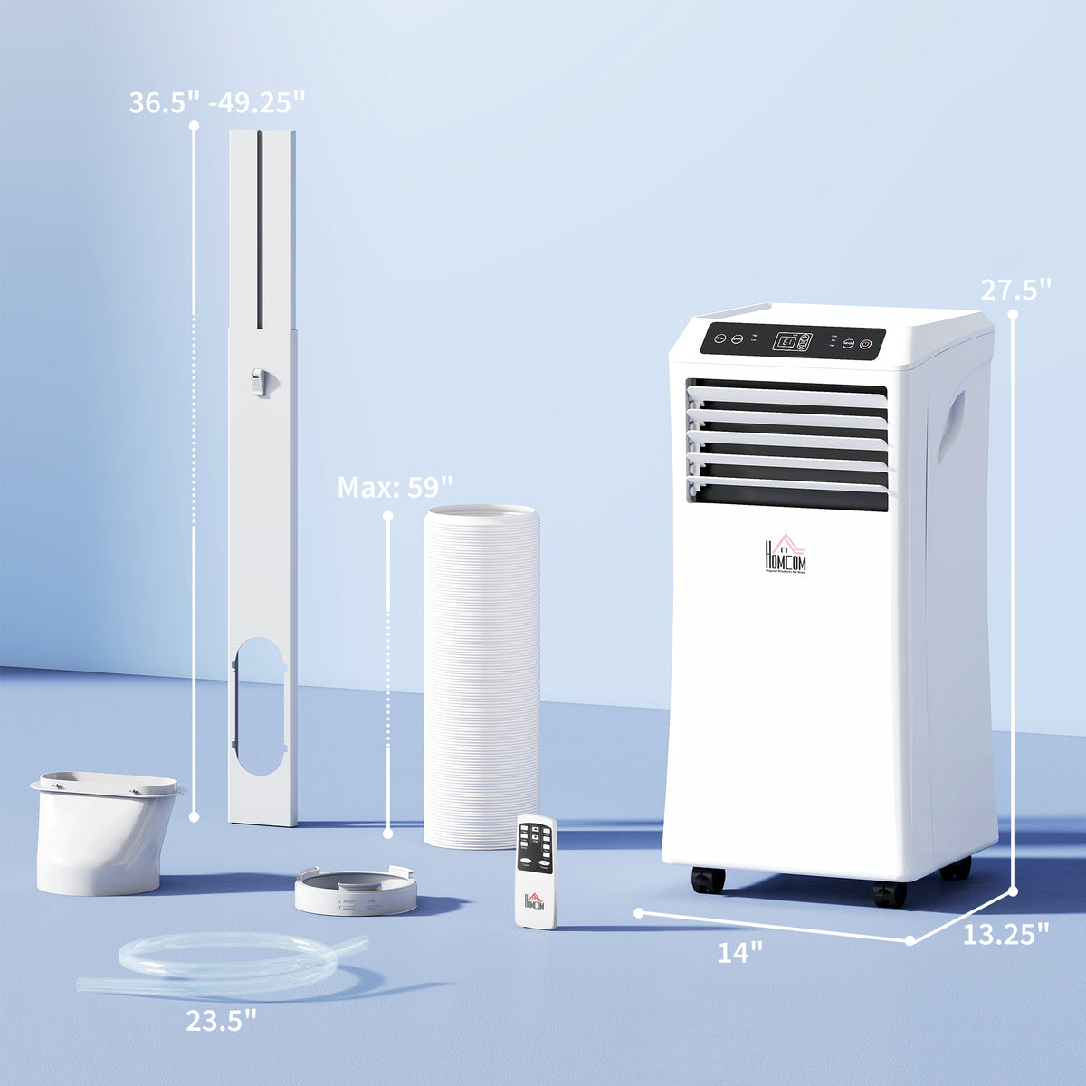 10000 BTU Mobile Portable Air Conditioner with Cooling, Dehumidifier and Ventilating, 2 Speed Fans, 24-Hour Timer, White