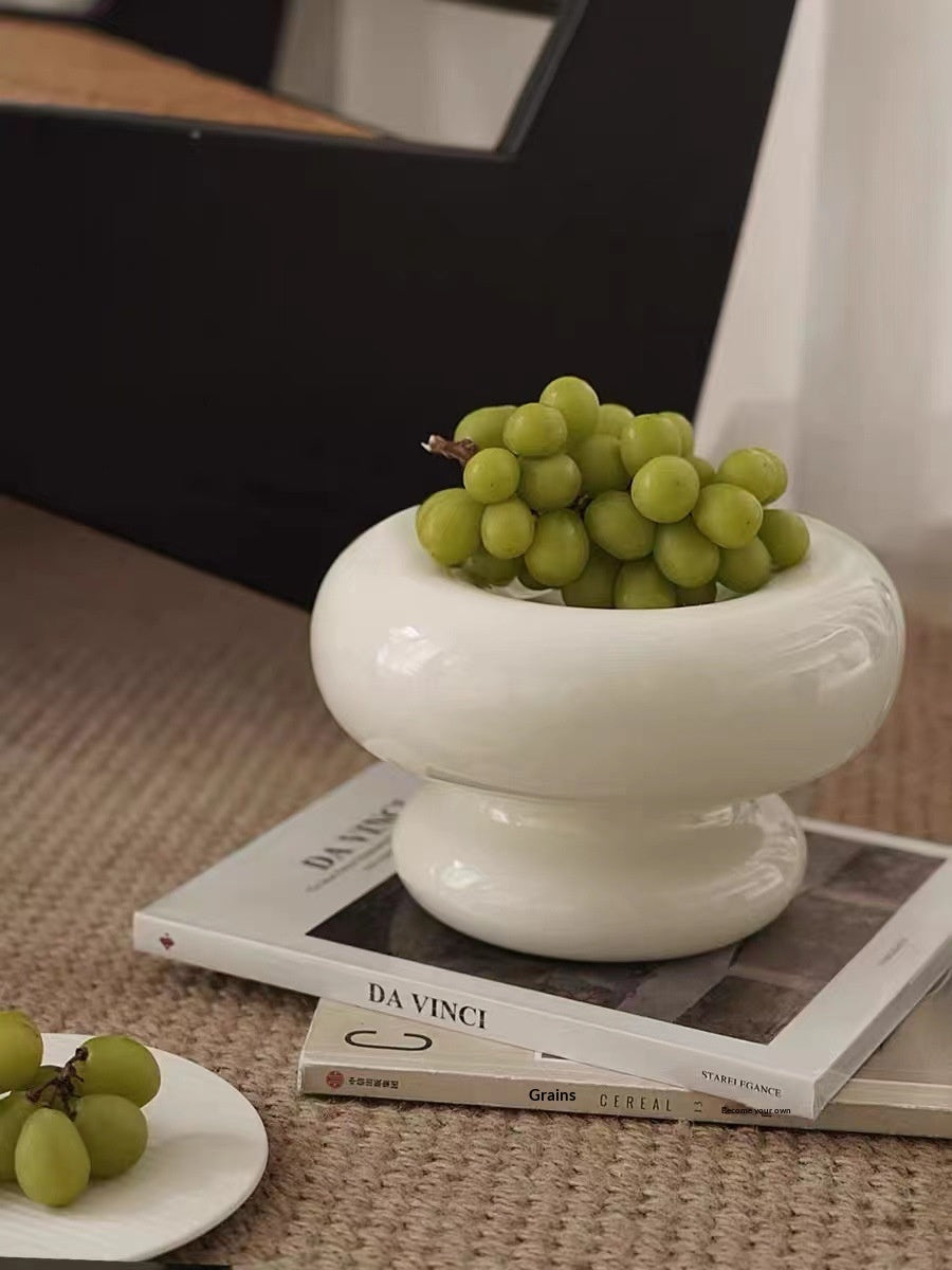 Ceramic Fruit Bowl For Home Living Room Coffee Table Storage Container Fruit Plate Snack Tray