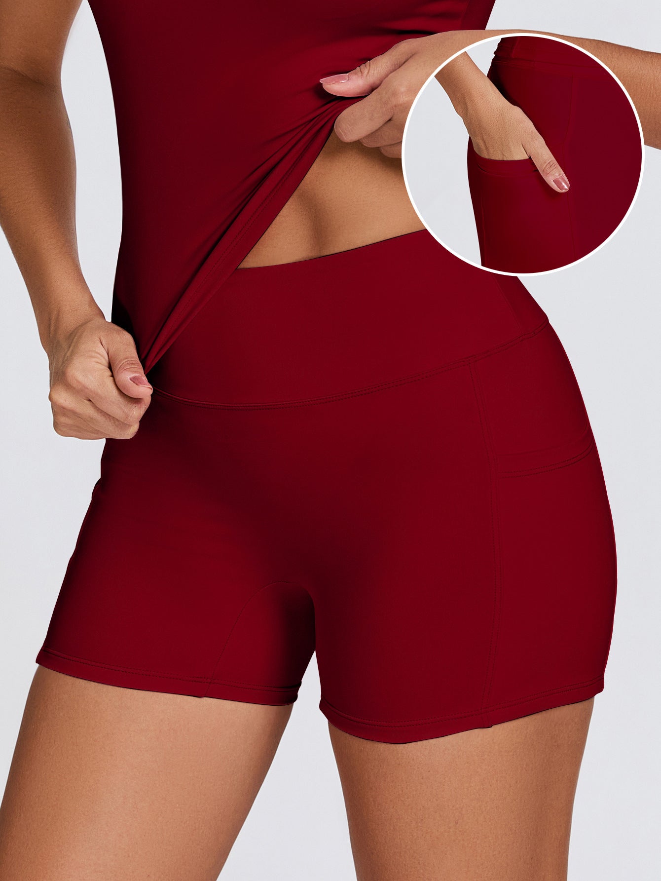 Womens Quick-Drying Yoga Outfit With Pockets Outdoor Running And Fitness Shorts
