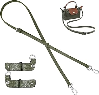 TUKYWAN Leather Bag Straps Conversion Kit for Longchamp Mini Bag,Purse Strap Crossbody Adjustable Replacement for Mini Pou...