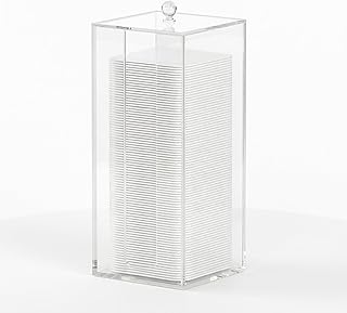 JHJFRAWY Acrylic Clean Pad Storage Box for Clean Skin Club, Cotton Pad Dispenser, Square Rounds Cotton Pad Holder (Pad Not...