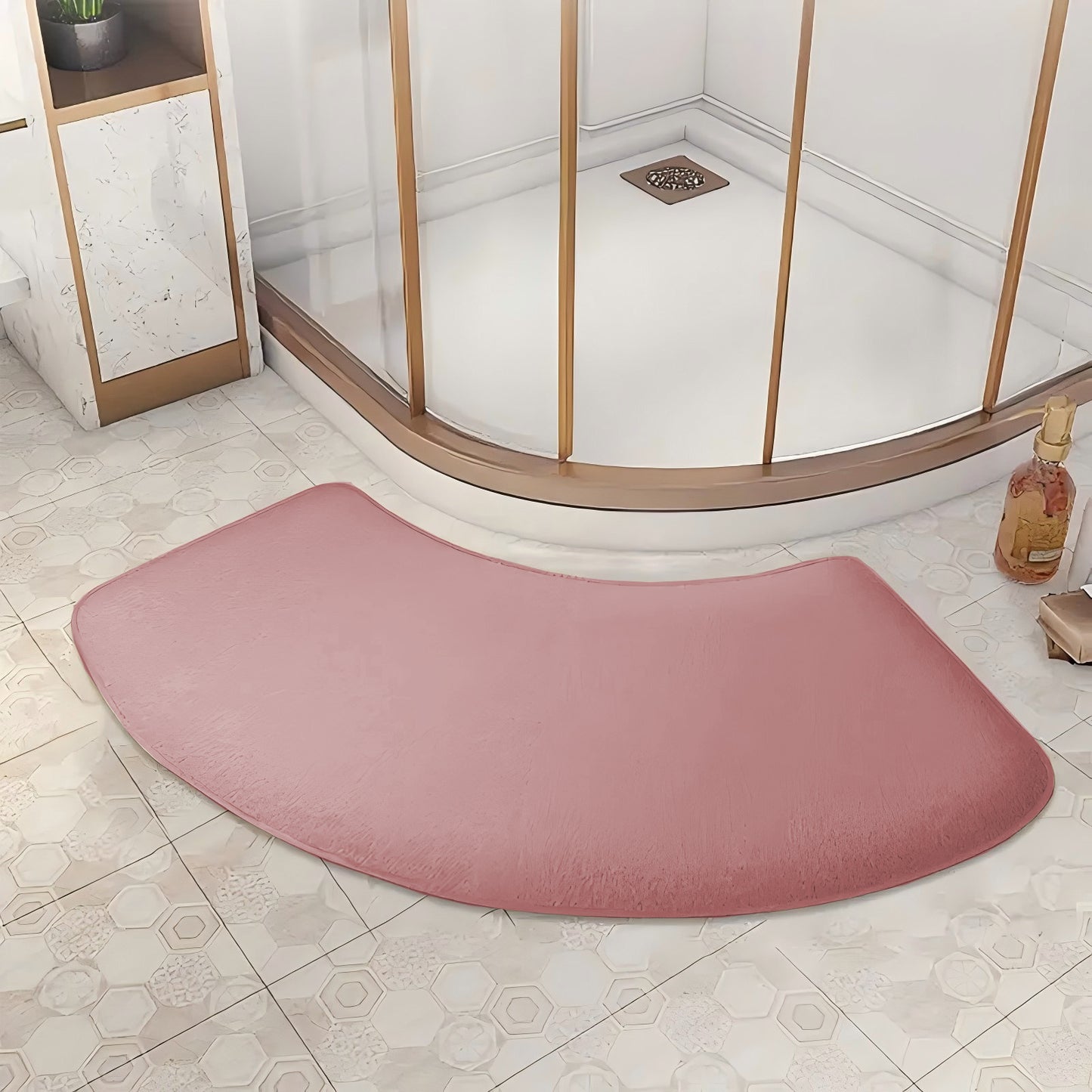 Fan-shaped Bath Mat Water-absorbent And Anti-slip