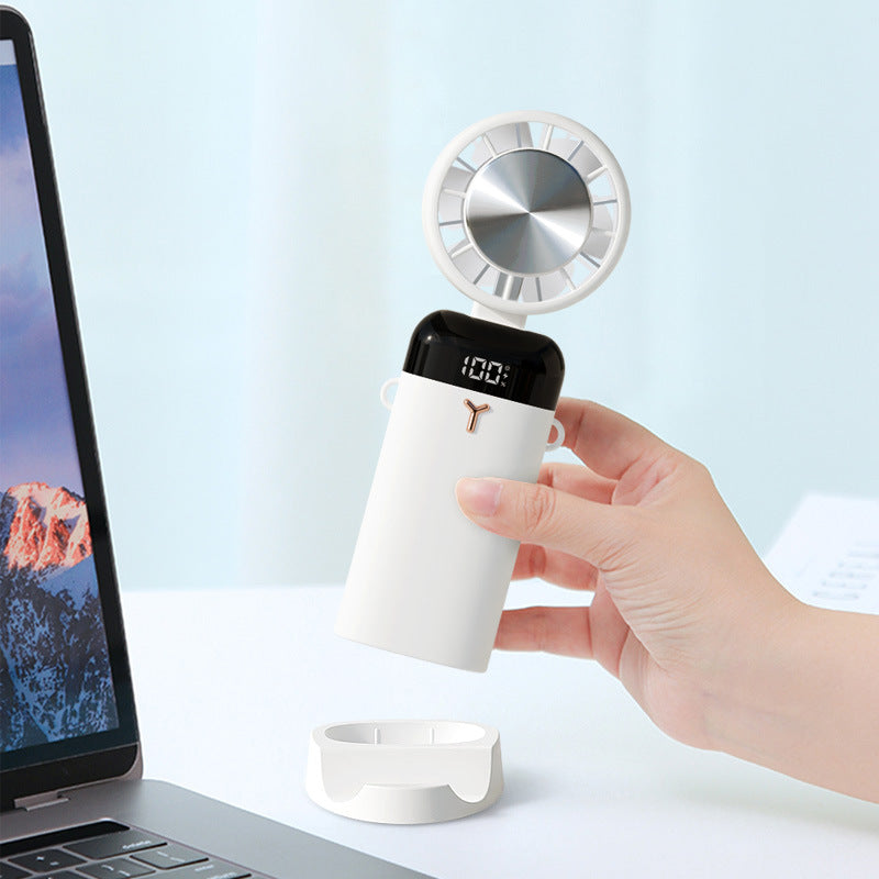 Digital Display Desktop Folding Mini New Type Leafless Cooling Handheld Fan