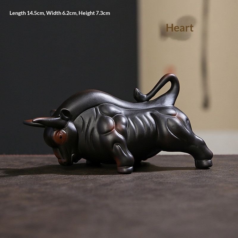 Purple Clay Bullish Spirit Soaring To The Heavens Tea Pet Ornament Premium Accessory