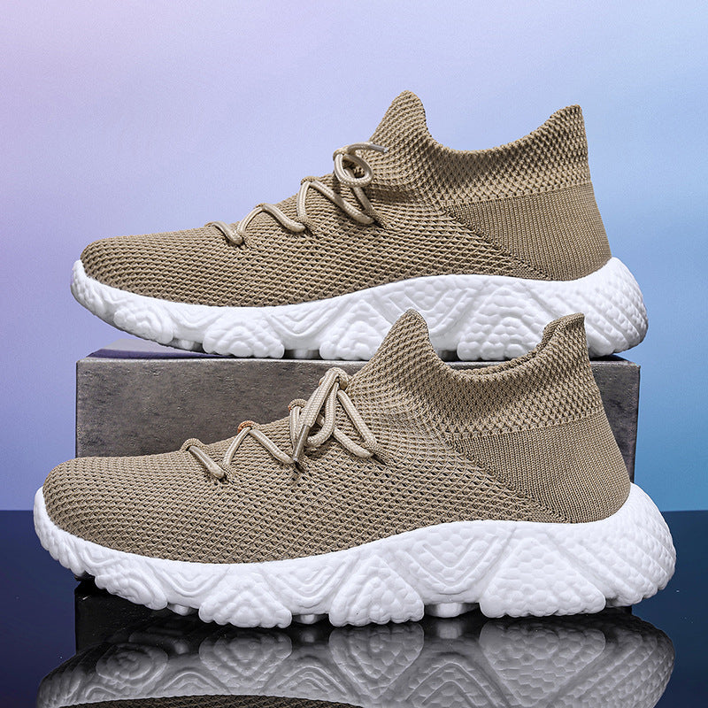 Outdoor Casual Shoes Thick-soled Flyknit Breathable Sneakers