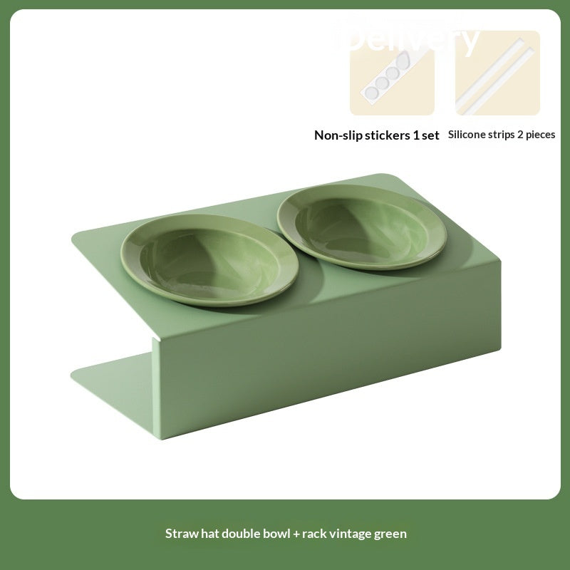 Elevated Neck-supporting Spill-proof Food And Water Bowl For Cats And Dogs