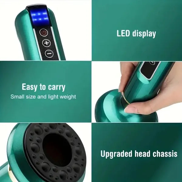 Body Gua Sha Scraping Massager. 12 Level Electric Vacuum Cupping Massager, Rechargeable And Cordless. Perfect For Halloween, Christmas And Birthday Gifts