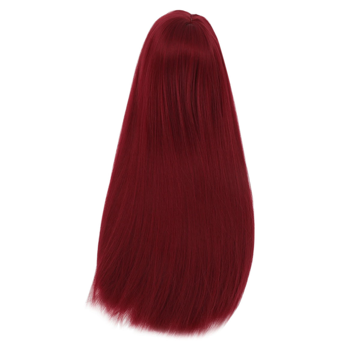 1/4 Doll Wig For 7 To 8in Doll DIY Simulated Scalp High Temperature Silk Ball Jointed Doll Wig Long Straight Hair With Bangs Burgundy