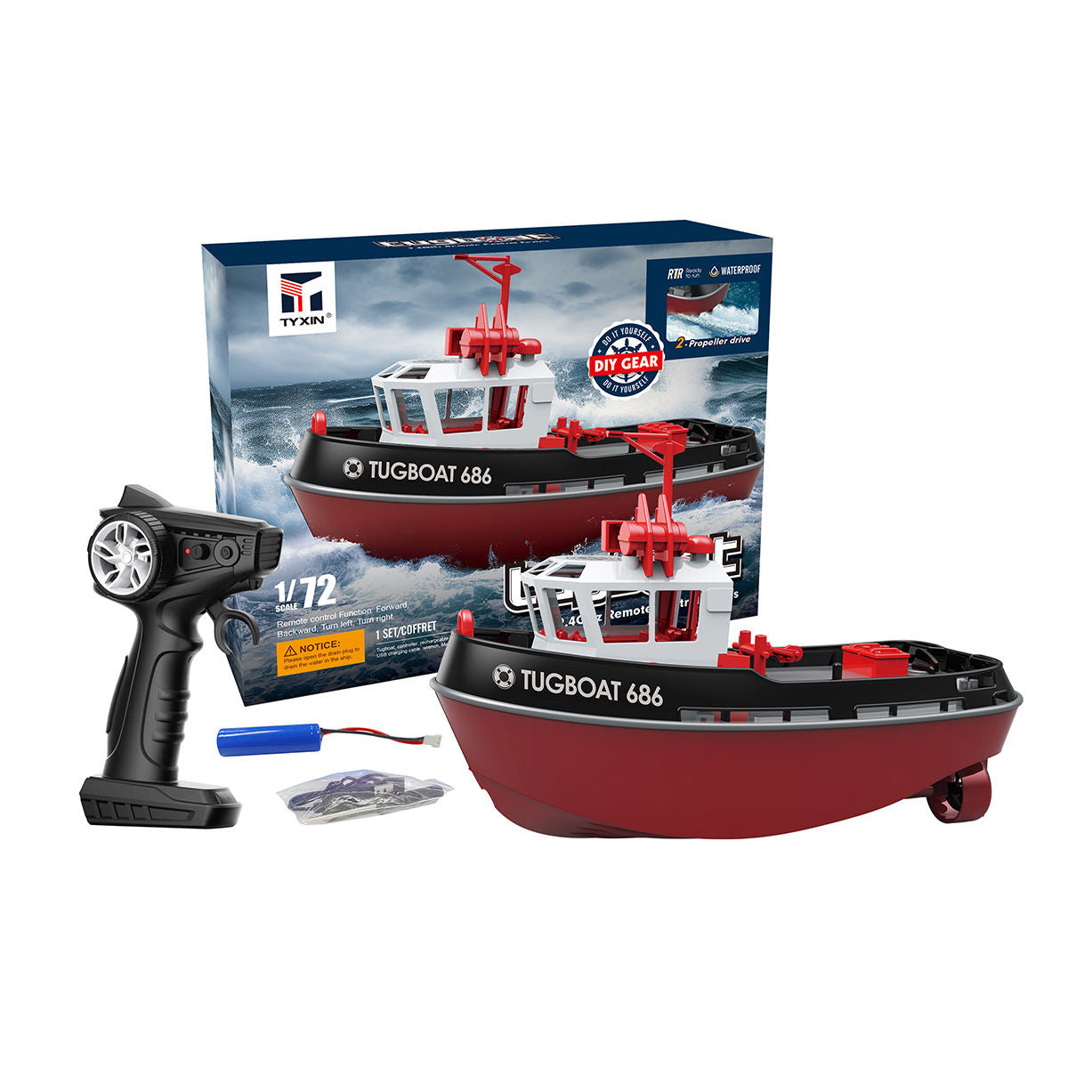 Dual-motor Small Tugboat Charging Childrens Toy