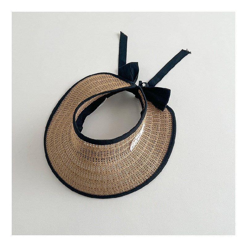 Kids Brimless Straw Hat Womens Summer Korean Style Wide Brim Fashionable
