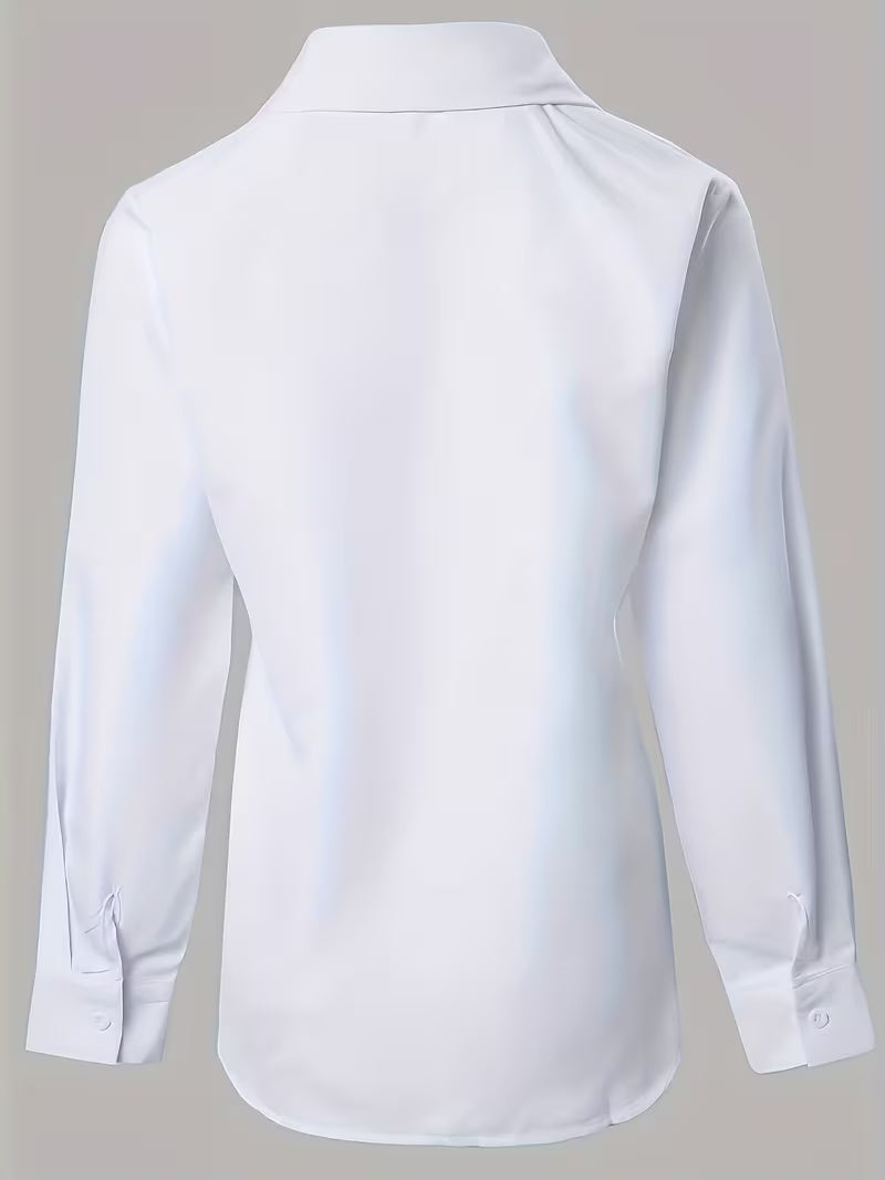Plus Size Women'S Plus Size Casual Fashion Temperament Elegant Comfortable Commute Vacation Versatile Embroidered Hollow Craft Solid Color Long Sleeve Shirt